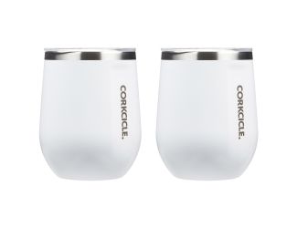 12oz Stemless Wine Cup - Gloss White, 2 Pack
