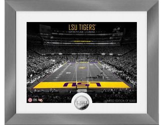 Louisiana State University Tigers  Art Deco Stadium Silver Coin Photo Mint