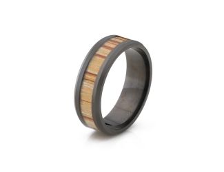 Hemlock - Tungsten & Teak Ring Size 7