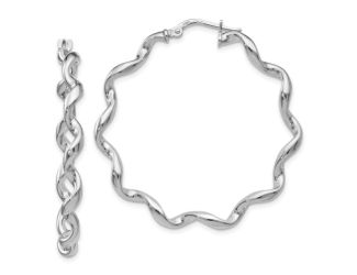 Sterling Silver Polished Twisted Hoop Earrings