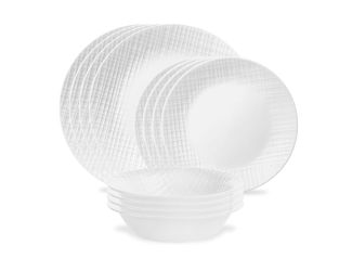 Linen Weave 12pc Dinnerware Set