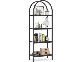 71" 4-Tier Industrial Arched Open Bookshelf