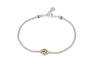 Infinity Love Single Knot Bracelet in Rhodium and Gold. 7.25" Long. Made in America