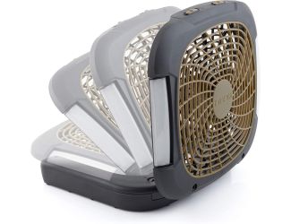 10-Inch Portable Desktop Air Circulation Battery Fan, 2 Speed, Compact Folding & Tilt Design.
