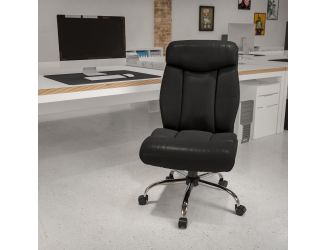 Big & Tall 400 lb. Rated High Back Black LeatherSoft Executive Office Chair
