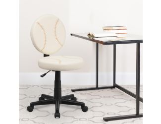 Baseball Vinyl Upholstered Swivel Task Office Chair with Adjustable Height