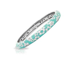 Belle Etoile Round Cubic Zirconia studded Blue Background Daisy Bangle - 925 SS-Medium size