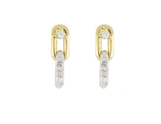 Diamante Small Two Link Pav with CZ. 1" Length. Made in America, Handcrafted in RI