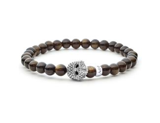 Unisex Golden Obsidian Skull Bracelet