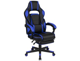 Black/Blue X40 Series Reclining & Massaging Gaming Chair