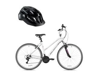 Journey Women's Step-Thru Recreation Bike plus Solstice Adult Bike Helmet Package