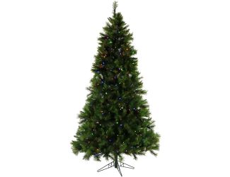 7.5-Ft. Pennsylvania Pine Artificial Christmas Tree with Multi-Color LED String Lighting and Holiday