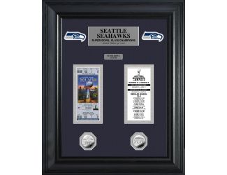 Seattle Seahawks Super Bowl Champions Deluxe Silver Coin & Ticket Collection