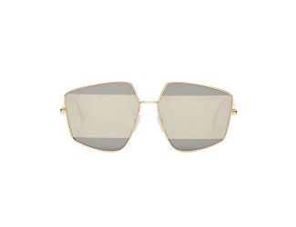 Fendi Stripes Silver Tint and Gold Frame Metal Sunglasses
