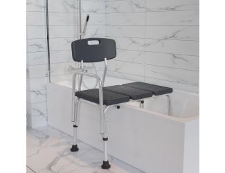 300 Lb. Capacity Adjustable Gray Bath & Shower Medical Transfer Bench