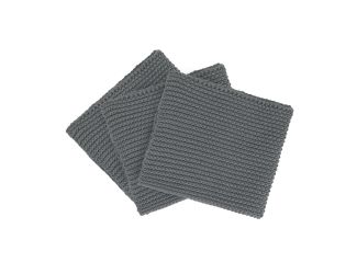 Knitted Dish Cloths - Set of 3 - Cotton