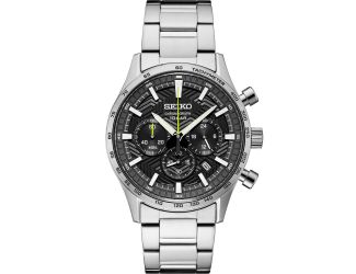 Essentials SS Quartz Chrono Black Dial