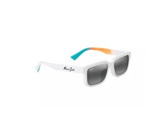 Hiapo Asian Fit Polarized Sunglasses Matte White Frame Neutral Gray Lens