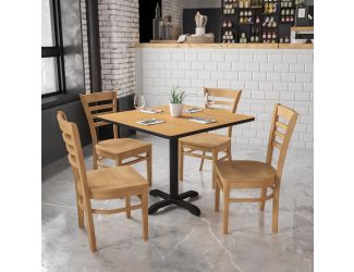Ladder Back Natural Wood Restaurant Chair
