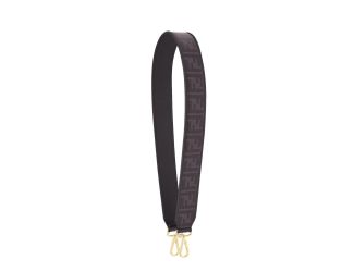 Fendi Strap You Black Glazed Fabric FF Zucca Shoulder Strap
