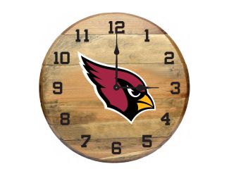 Arizona Cardinals Oak Barrel Clock