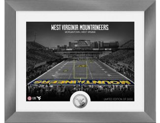 West Virginia University Mountaineers Stadium Art Deco Silver Coin Photo Mint