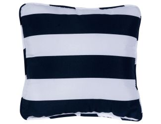 Striped Indoor/Outdoor Throw Pillow in Navy