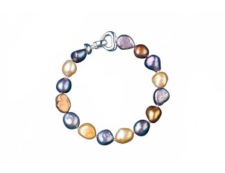 7-1/2" Multicolor Baroque Nugget Pearl Bracelet