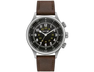 Men's A15 Pilot Watch with Brown Leather Strap