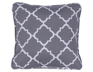 Lattice Indoor/Outdoor Throw Pillow in Grey
