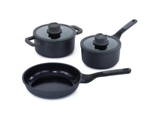 Leo Stone+ Ceramic Non-Stick Recycled Cast Aluminum 5pc Cookware Set