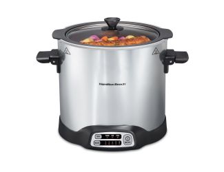 10qt Sear & Cook Stockpot Slow Cooker Silver