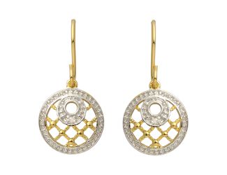 Gold Diamond Filigree Dangle Earrings