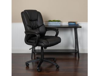 Big & Tall 400 lb. Rated Black LeatherSoft Office Chair - Executive Office Chair