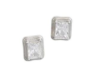 Latonia Cabella created Sterling Silver Rectangular Shaped AAA CZ Stud Earrings