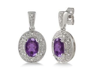 Amethyst & Diamond Earrings