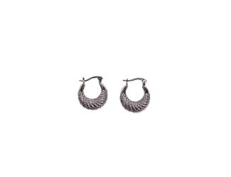 Basket Weave Earrings in Silver Tone