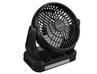 Solar Power Portable Fan and Bluetooth Speaker w/ FM Radio