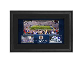 10" x 18" Stadium Panoramic Framed Collage w/Game-Used Football - Buffalo Bills