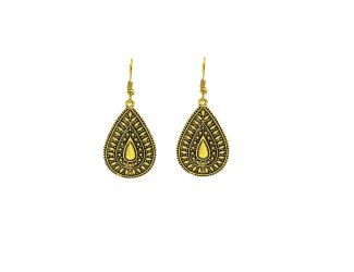 Fashion Gold Plated Geometric Tear Drop Designed Earrings
