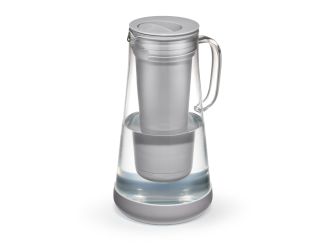 LifeStraw Home 7 Cup Glass Water Filter Pitcher w/ Silicone Base Pebble