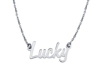 PARIKHS Rhodium Plated Lucky Pendant Necklace in 925 Sterling Silver