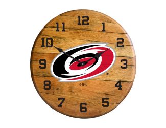 Carolina Hurricanes oak Barrel Clock