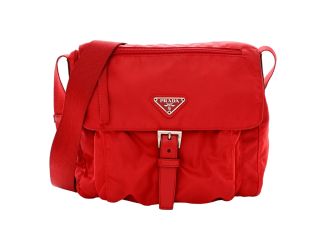 Prada Rosso Pattina Nylon Red Medium Messenger Bag