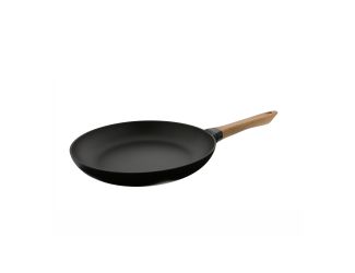 Cast Iron 11" Fry Pan w/ Beechwood Handle Matte Black