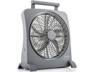 10 inch Rechargeable Portable Fan Smart Power Air Circulator. Plug-In AC Adapter and Battery Powered