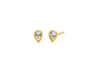 CZ Teardrop Stud Earring