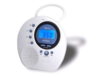 Water Resistant Digital AM/FM Bluetooth Shower Clock Radio with Digital Tuning