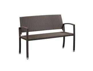 Wicker Outdoor Patio Bench Mocha Wicker