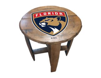 Florida Panthers Oak Barrel Table